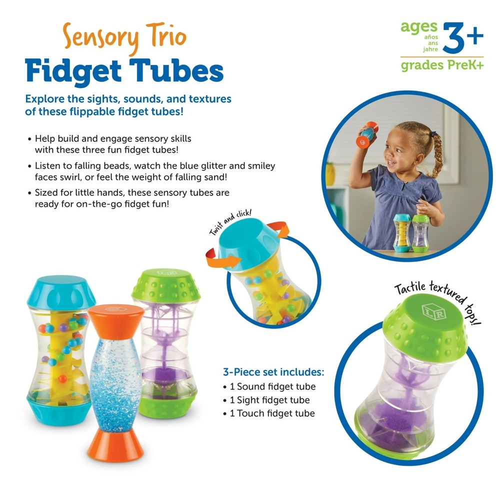Learning Resources Sensory Trio Fidget Tubes Fine Motor Skills‎ Sensory Toys NEW